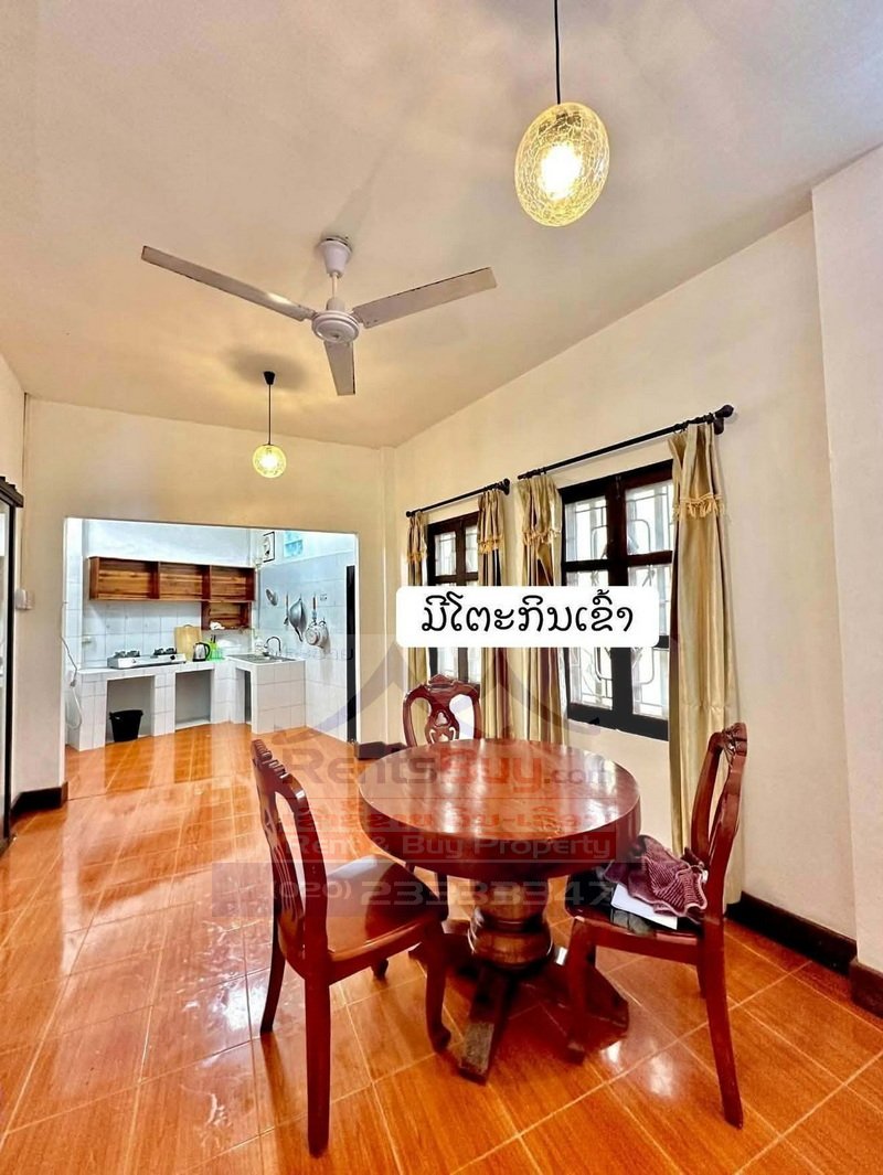 7262-Fully Furnished 3-Bedroom House for Rent in Central Luang Prabang – Near Phousi Market