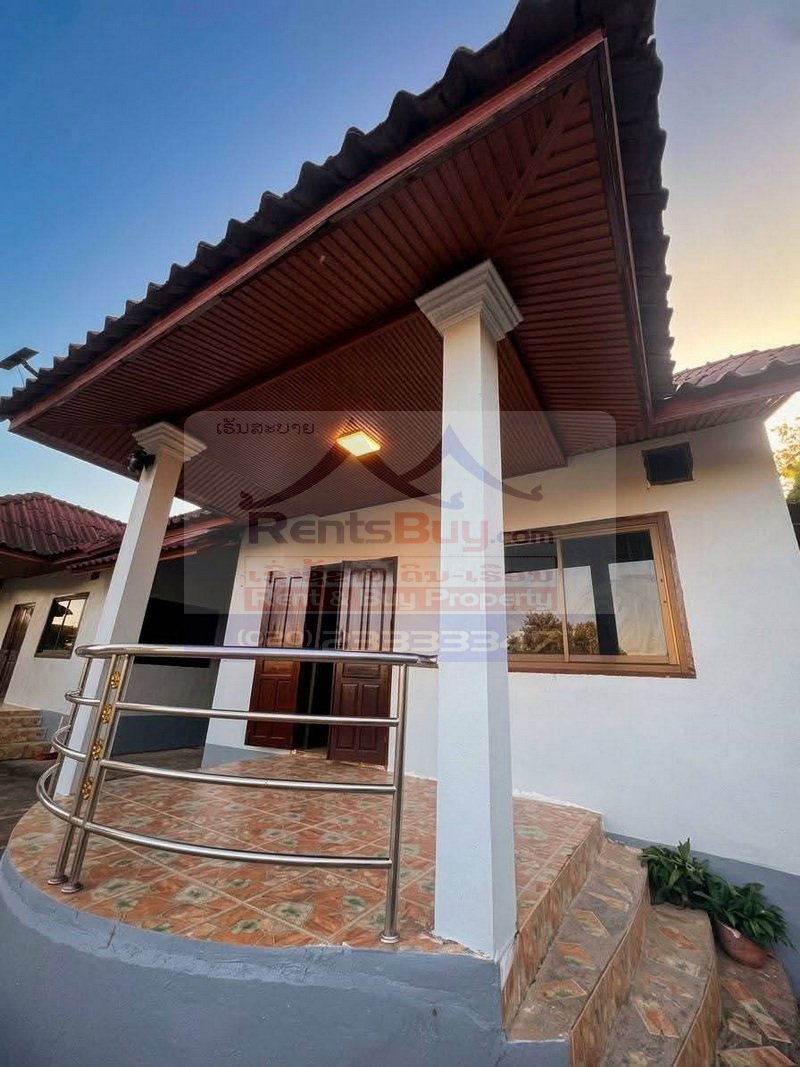houseforrent05 7270-1-Bedroom Compound House for Rent in Don Daeng Village, Vientiane, Laos – Spacious Yard
