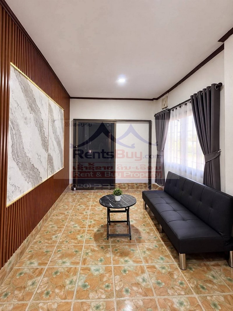 houseforrent06 7270-1-Bedroom Compound House for Rent in Don Daeng Village, Vientiane, Laos – Spacious Yard