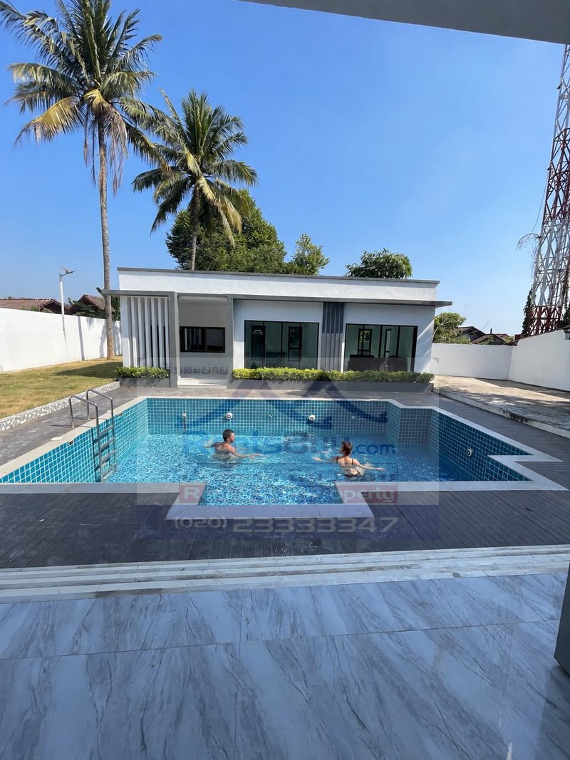 houseforrent07 6318-Modern 4-Bedroom House with Swimming Pool and Gym for Rent in Sikhottabong District, Vientiane Capital, Laos