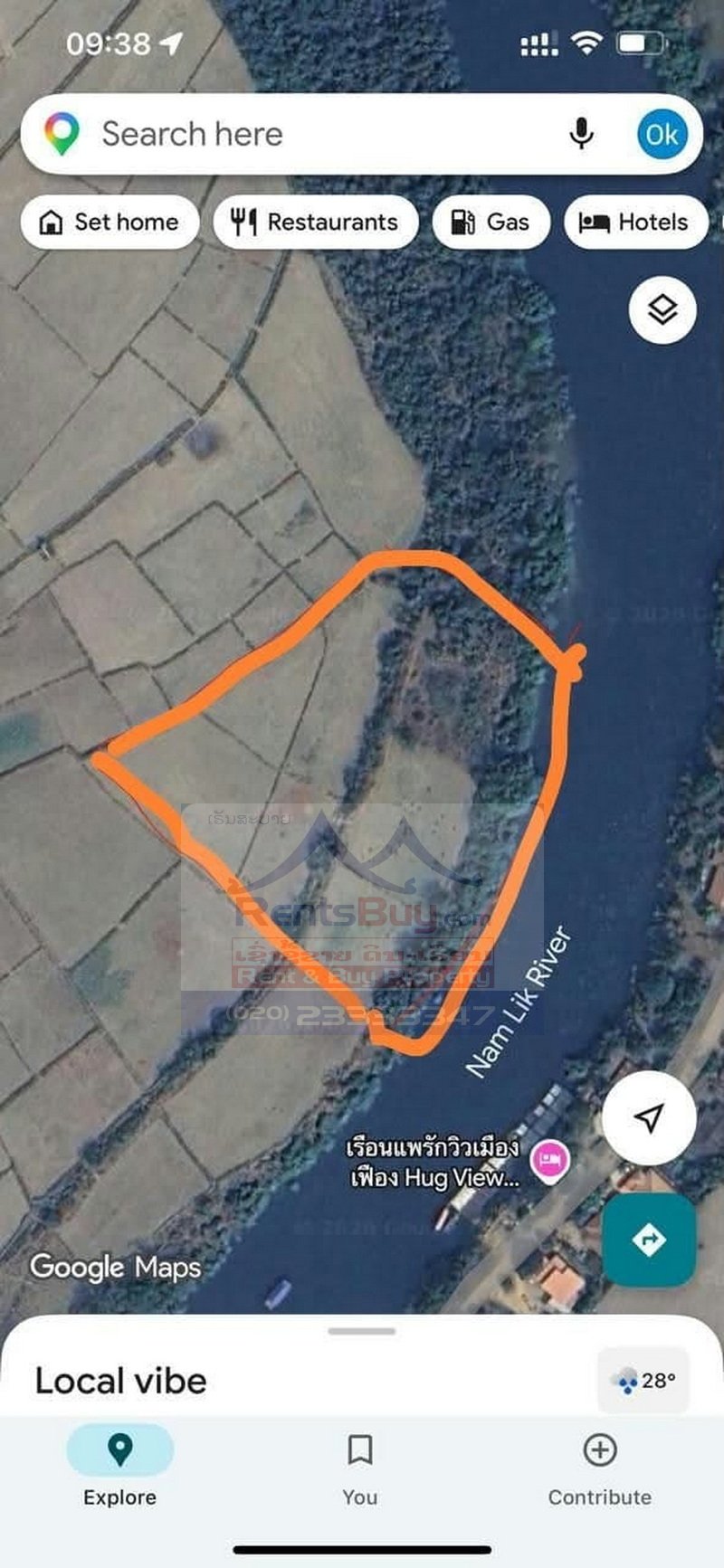 7281-Riverside Land for Sale in Sam Meun Village, Feuang District, Laos – 8,491 sqm for Resort and Hospitality Development
