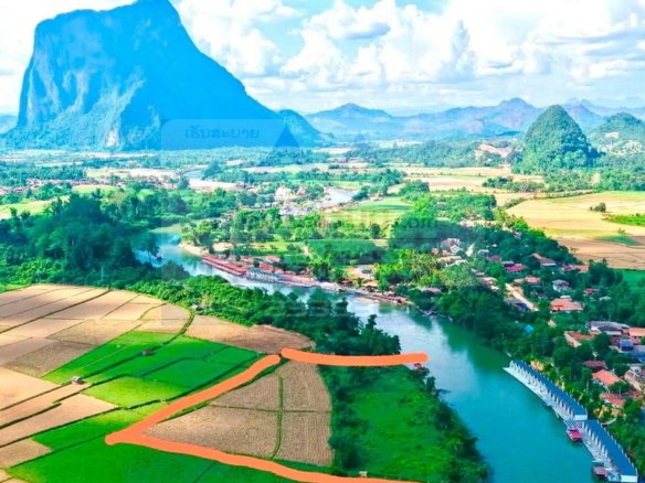 7281-Riverside Land for Sale in Sam Meun Village, Feuang District, Laos – 8,491 sqm for Resort and Hospitality Development